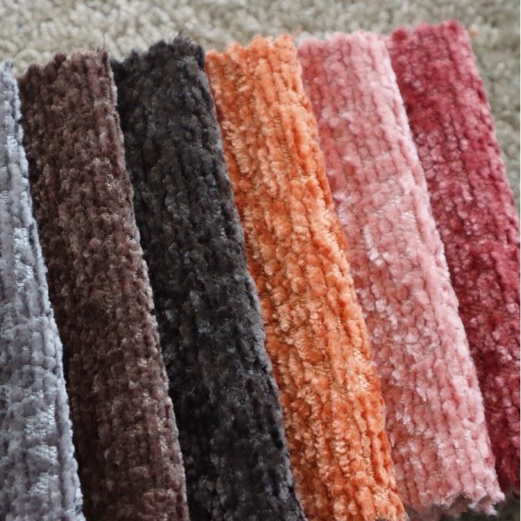 Vertical Ribbed Chenille Warp Knitted Upholstery Fabric Sofa Custom Furniture high quality Vertical Ribbed Chenille Warp Knitted Upholstery Fabric Sofa Custom Furniture high quality